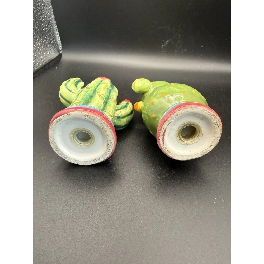 Vintage Cactus Salt Pepper‎ Shakers Set Ceramic Southwestern Desert Style